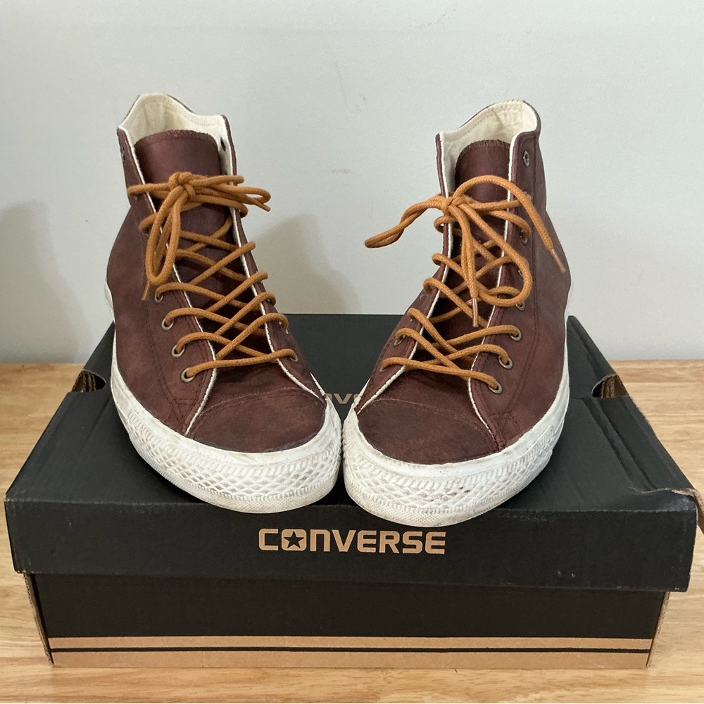 Converse Chocolate High-Tops with Tan Laces